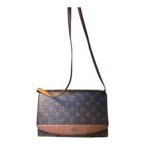 Louis Vuitton Monogram Bordeaux Brown Crossbody snap flap bag, vintage